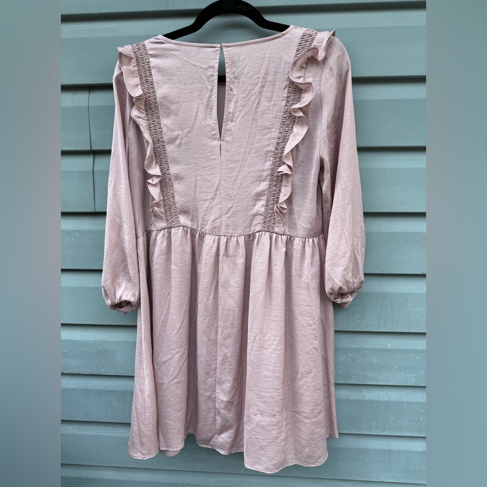 Express Light Pink Dress with Ruffles - Picture 4 of 5